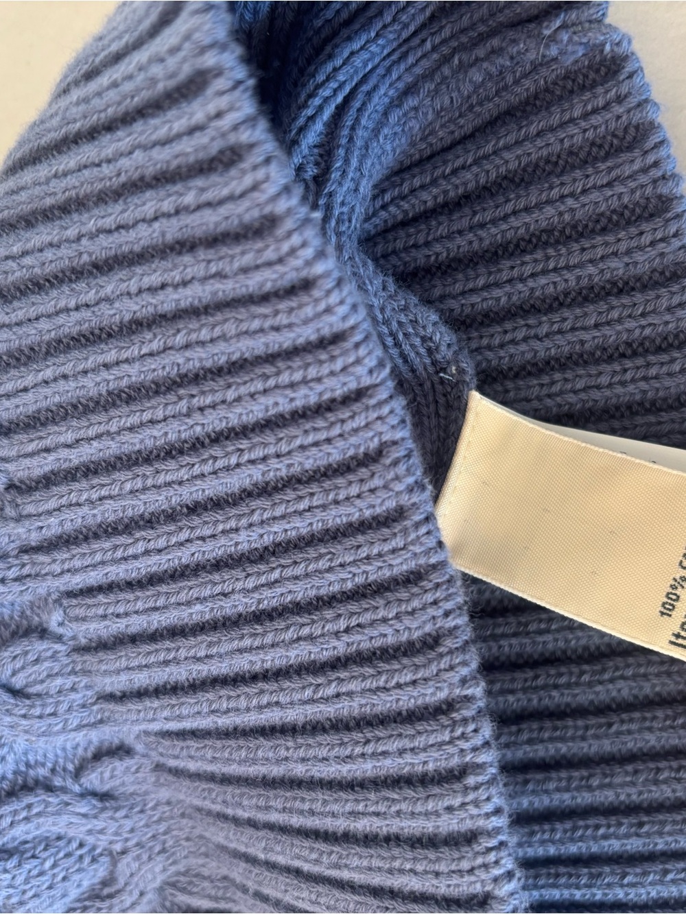 L.L. Bean Dusty Blue Chunky Knit Zip Up Jacket Layering Fall Boho 100% Cotton XL - Picture 5 of 8